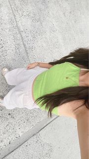 Sunki Fan Yourself Reversible Halter Top / Avocado Oat