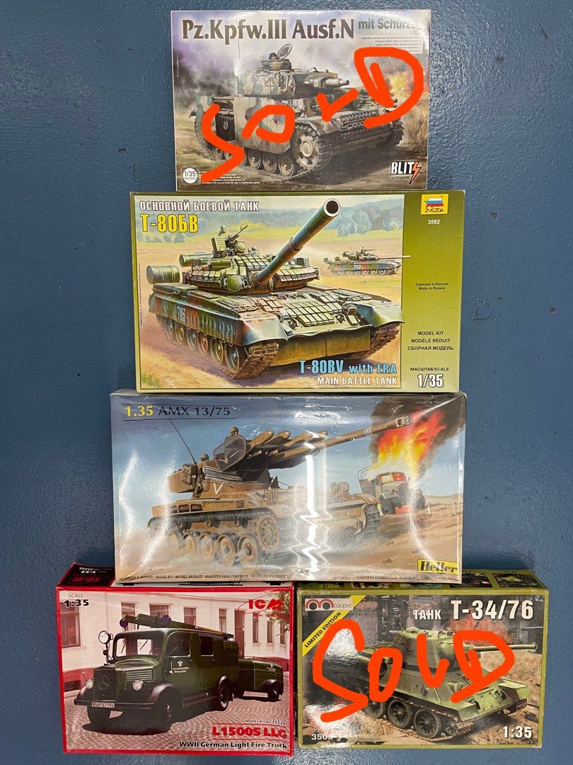 Tamiya / Takom / ICM / Heller 1/35 Scale Plastic Model Kits, Hobbies