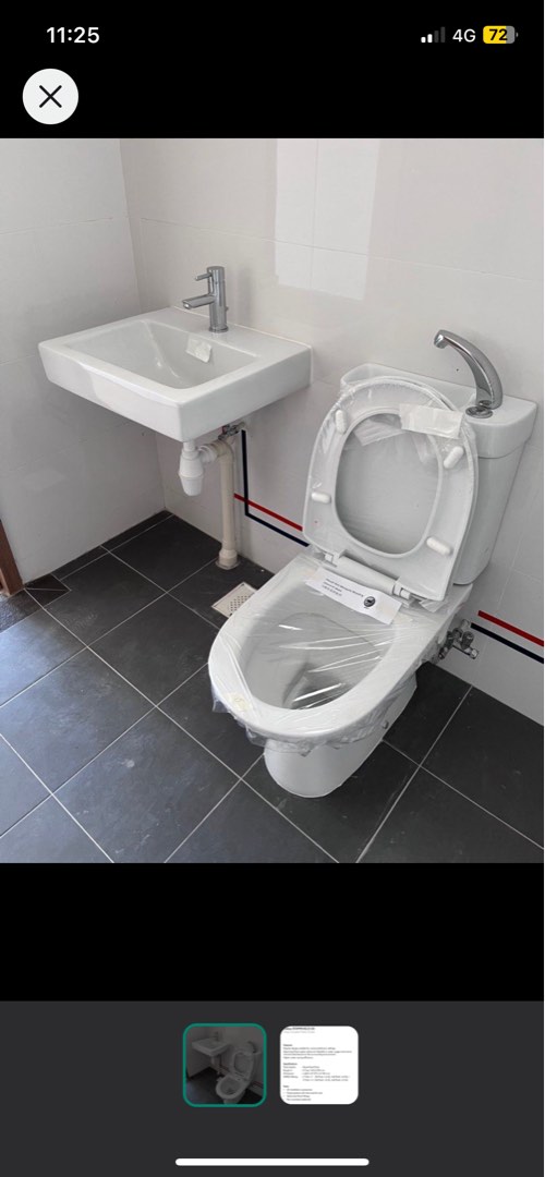 Toilet bowl & Sink HDB BTO, Furniture & Home Living, Bathroom & Kitchen Fixtures on Carousell