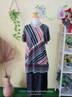 Top Bahan rajut abstrack garis Big Size