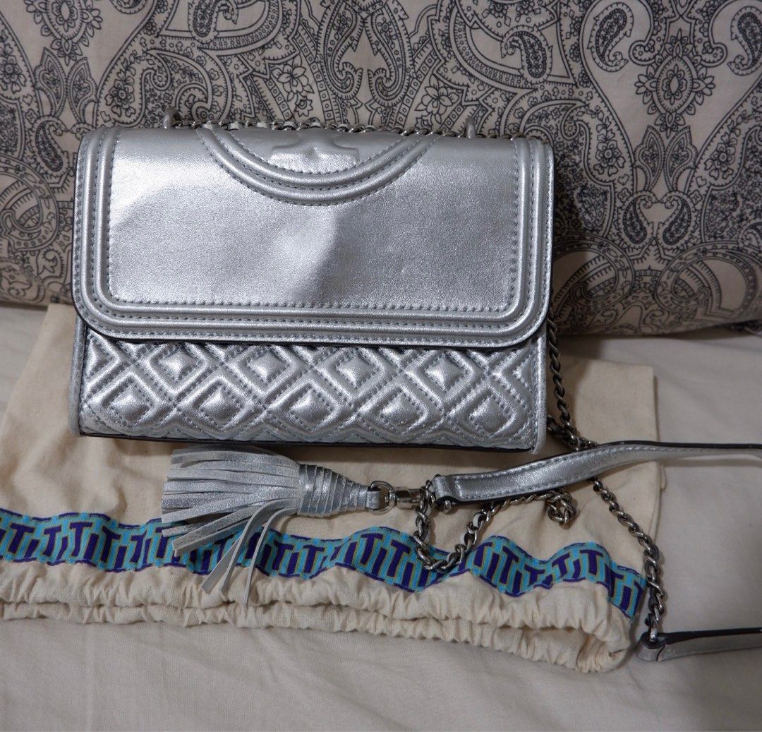 Tory burch fleming silver outlet