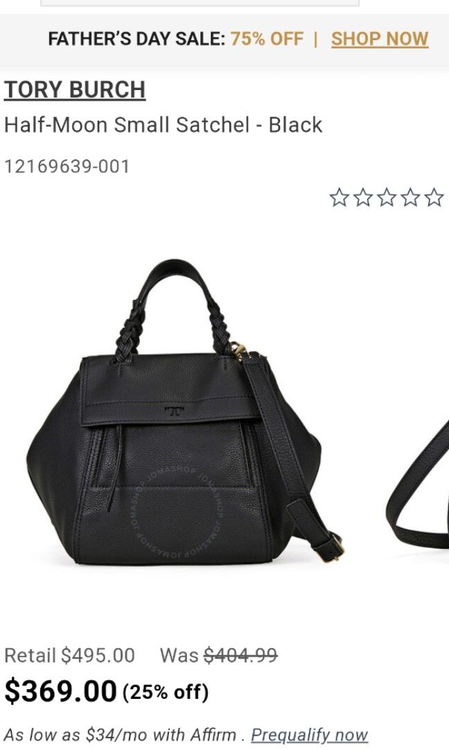 Tory burch half moon satchel small cheap