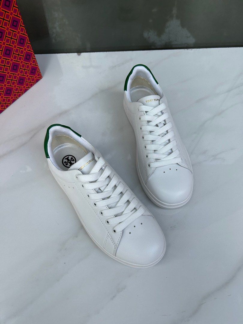Tory Burch lace up casual small white shoes Women s Fashion