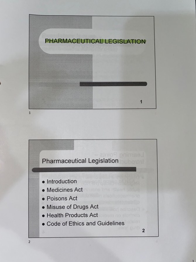 Temasek Polytechnic Pharmaceutical Science Year 3 Lecture Notes ...