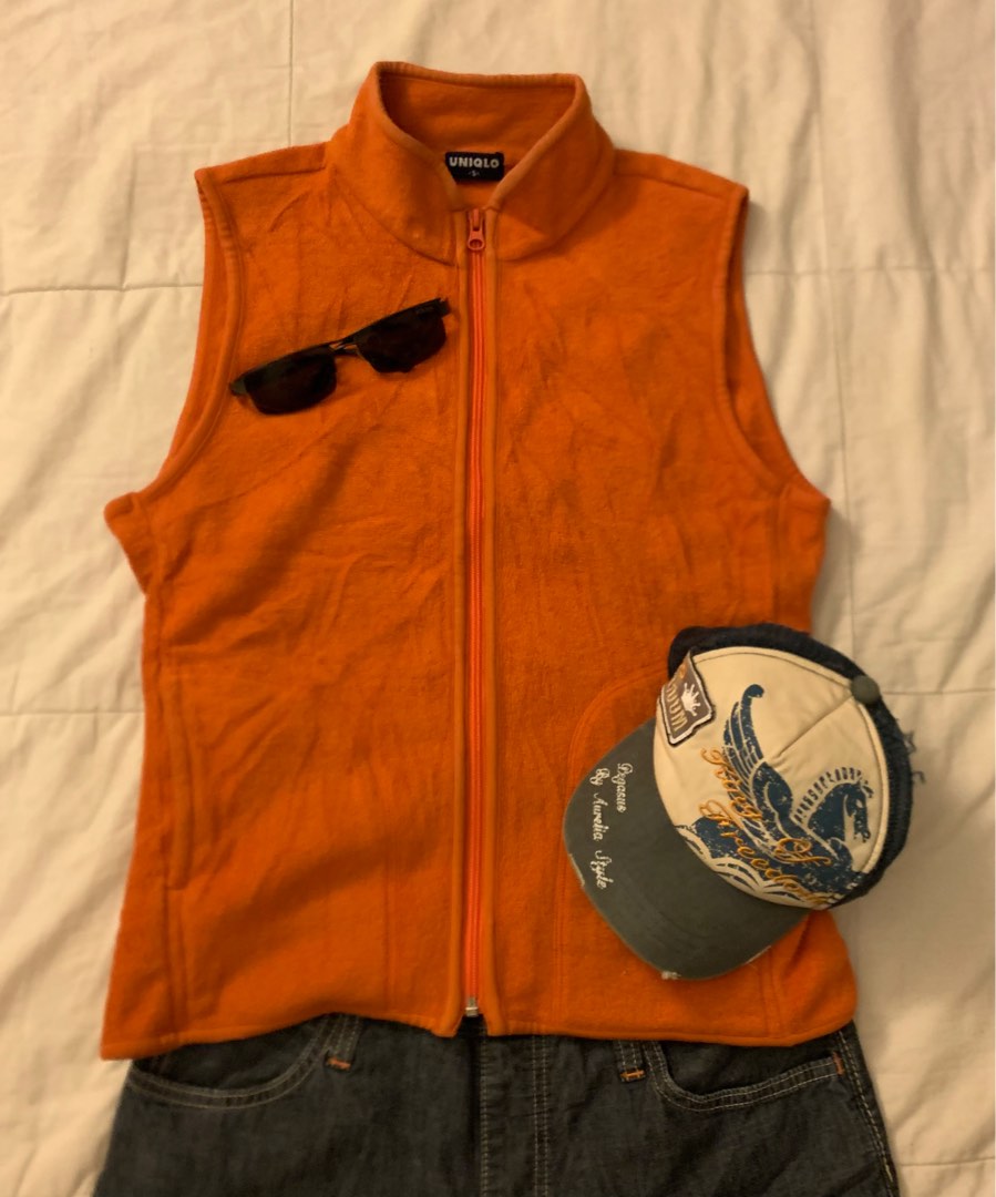 Uniqlo Orange Vest Men s Fashion Coats Jackets and Outerwear on