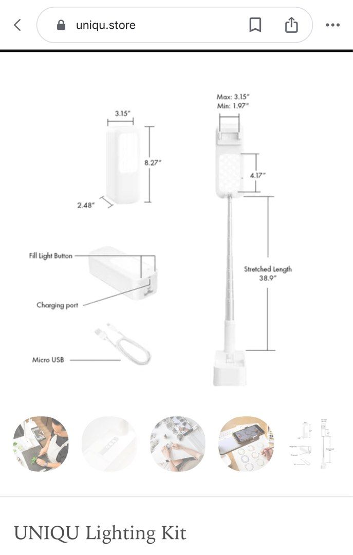 UNIQU overhead shots and multiangle lighting kit, 手提電話, 其他裝置 Carousell