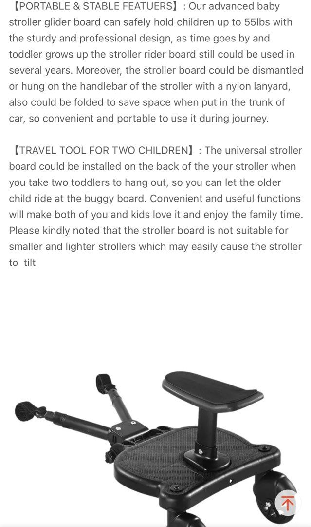 Universal comfort wheels buggy board that fit any strollers, Babies