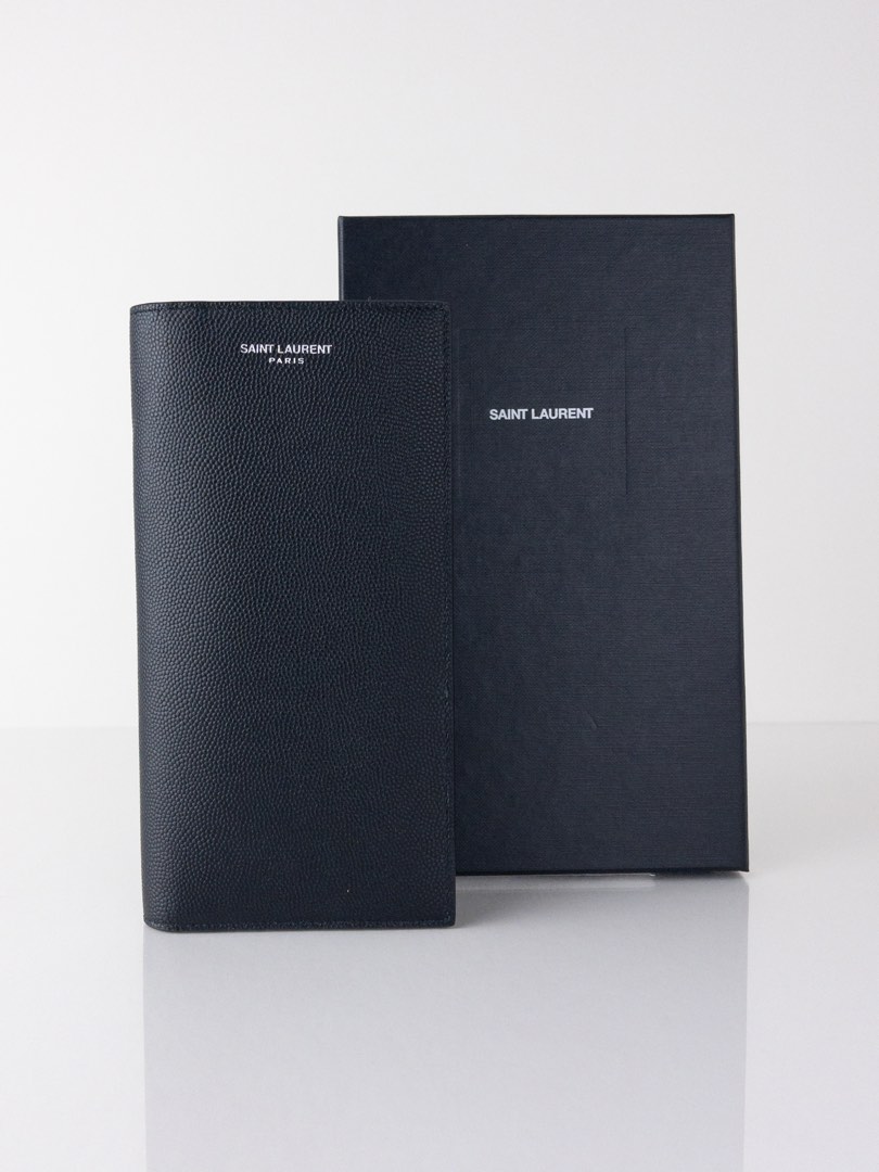 NEW YVES SAINT LAURENT YSL 396308 PORTEFEUILLE HOMME LONG BIFOLD WALLET (BLACK), Men