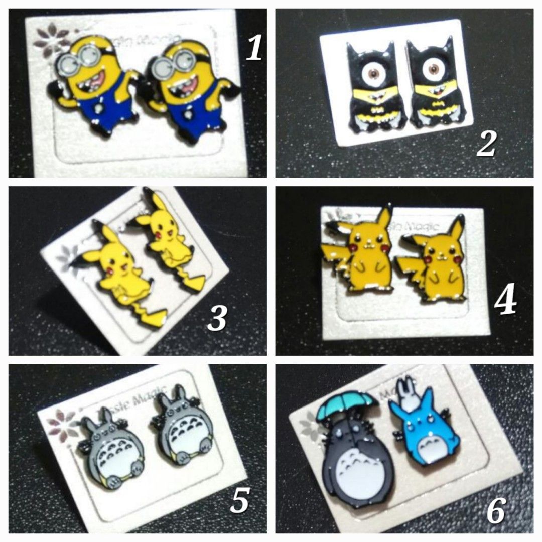 Cartoon character earrings hot sale