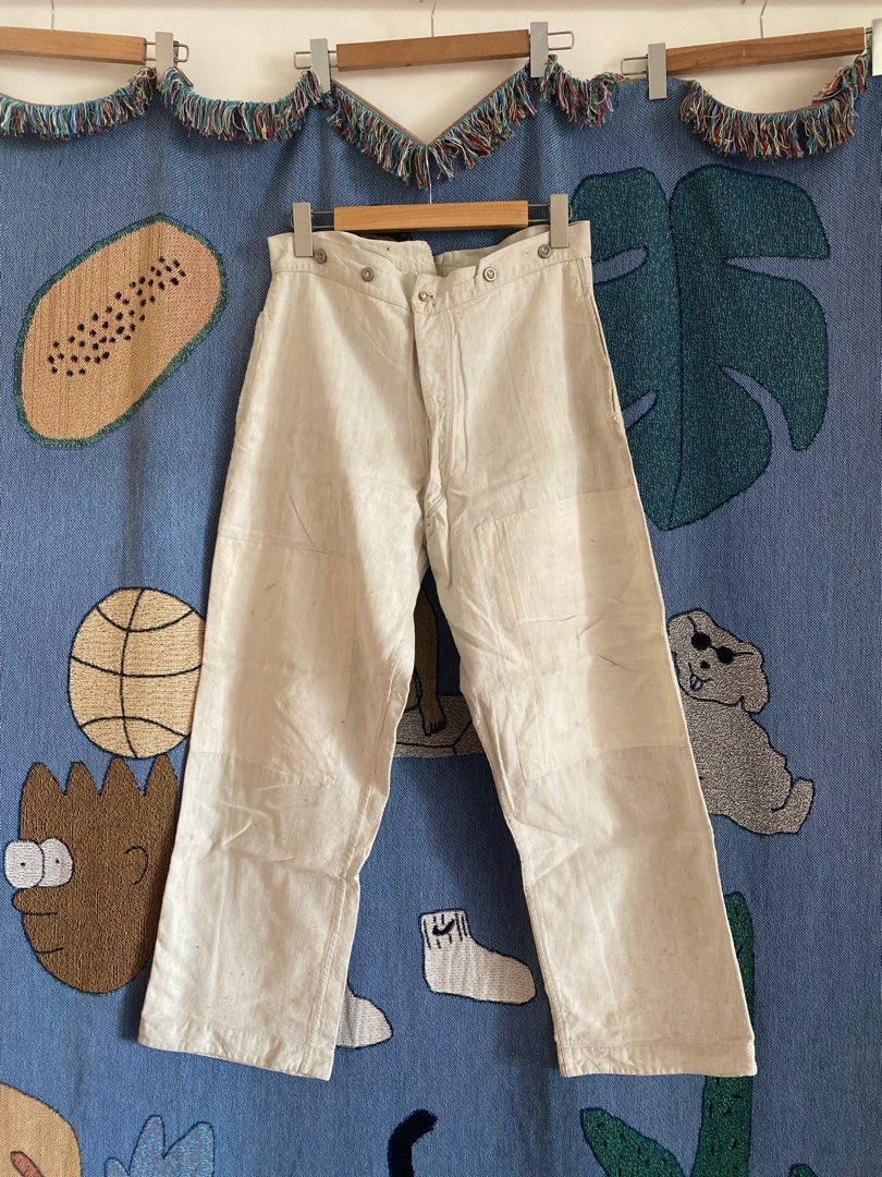 Vintage French Linen Patchwork Worker Pants RRL Kapital Porter