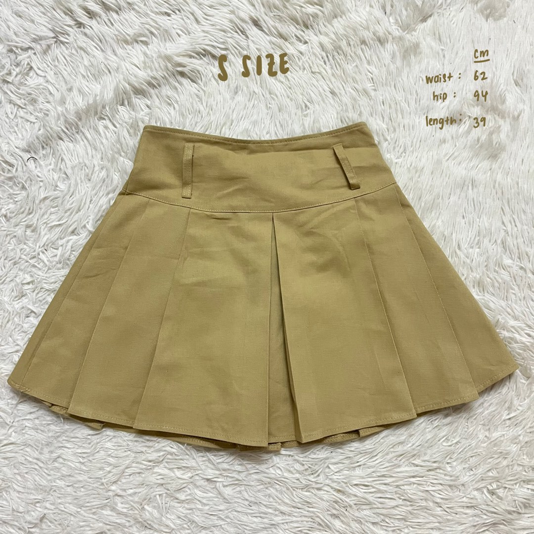 Khanum Sheer Pleated Skirt - Khaki main image 0