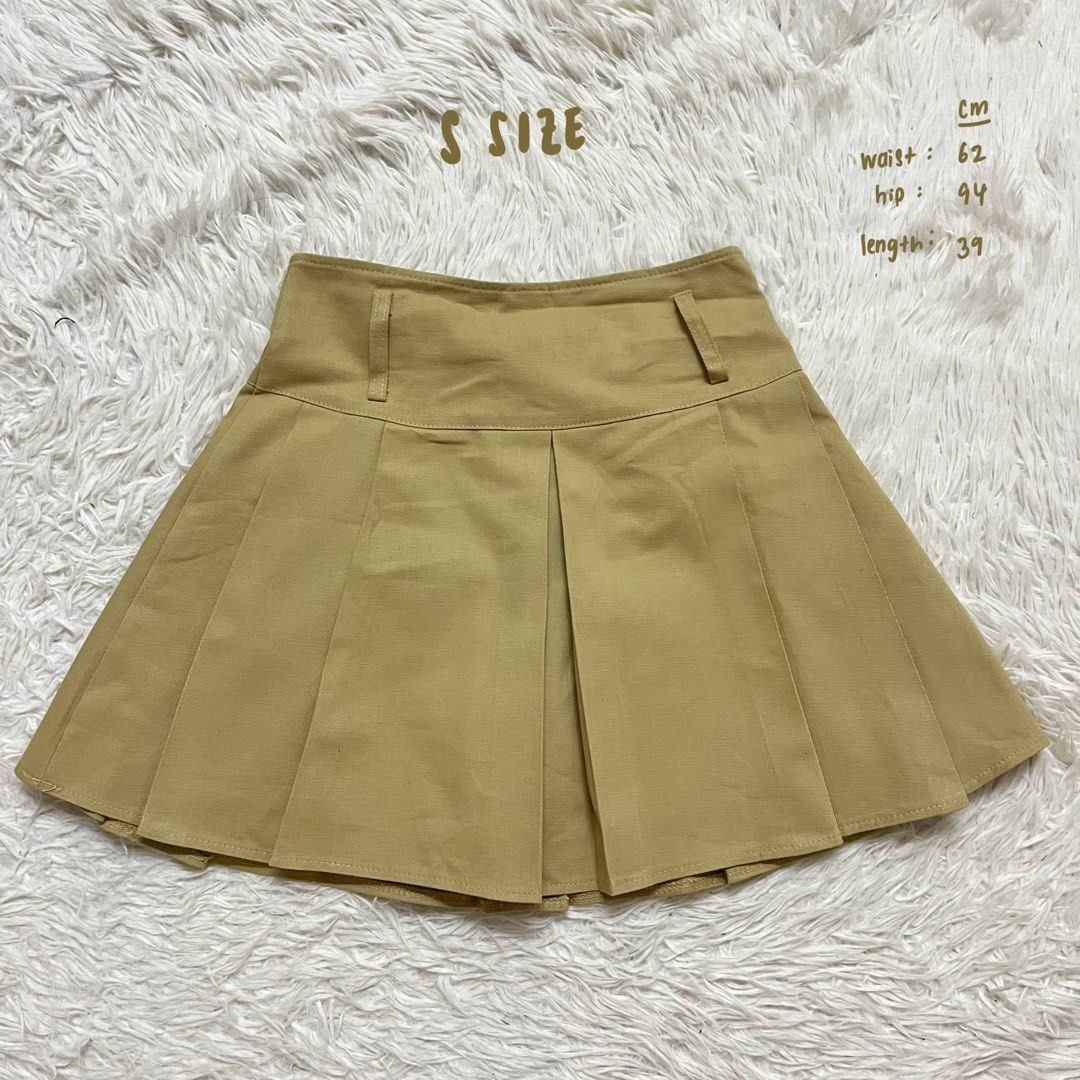 La Bella Estate Pleated Skirt - Khaki