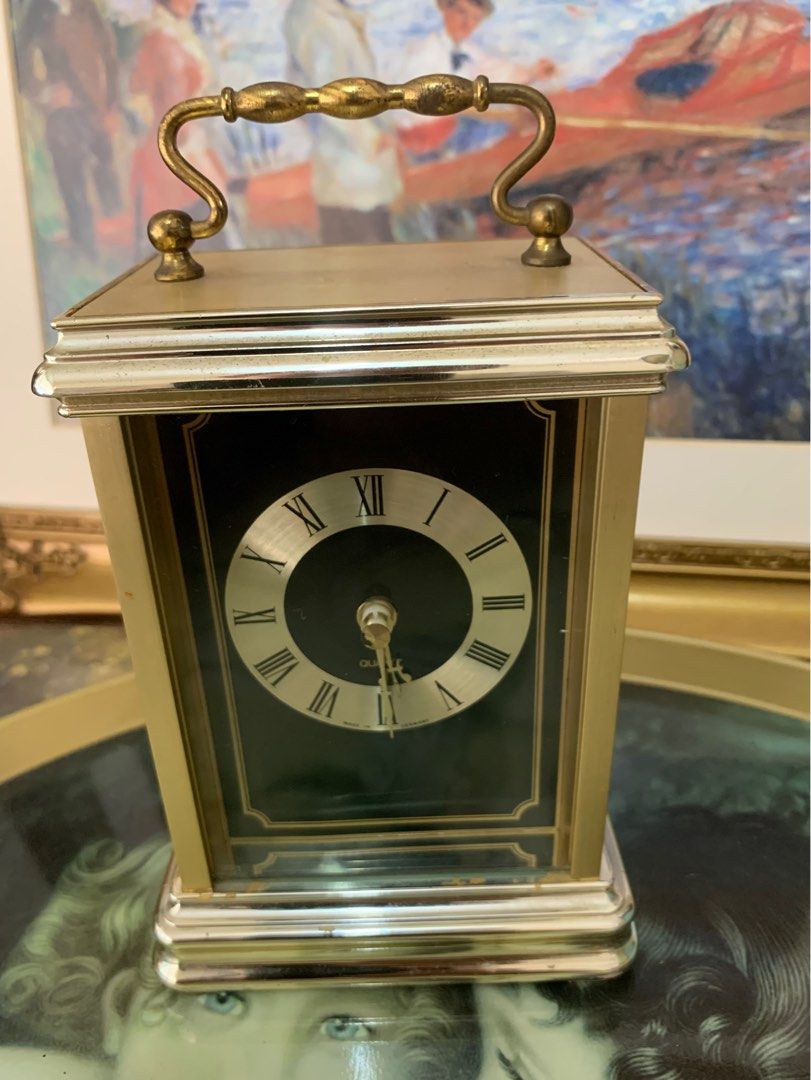 Vintage Germany Mantel Quartz shelf Carriage Clock. Made In Germany