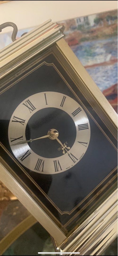 Vintage Germany Mantel Quartz shelf Carriage Clock. Made In Germany