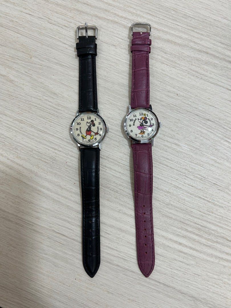 Vintage Mickey and Minnie Mouse winding watch Hobbies Toys