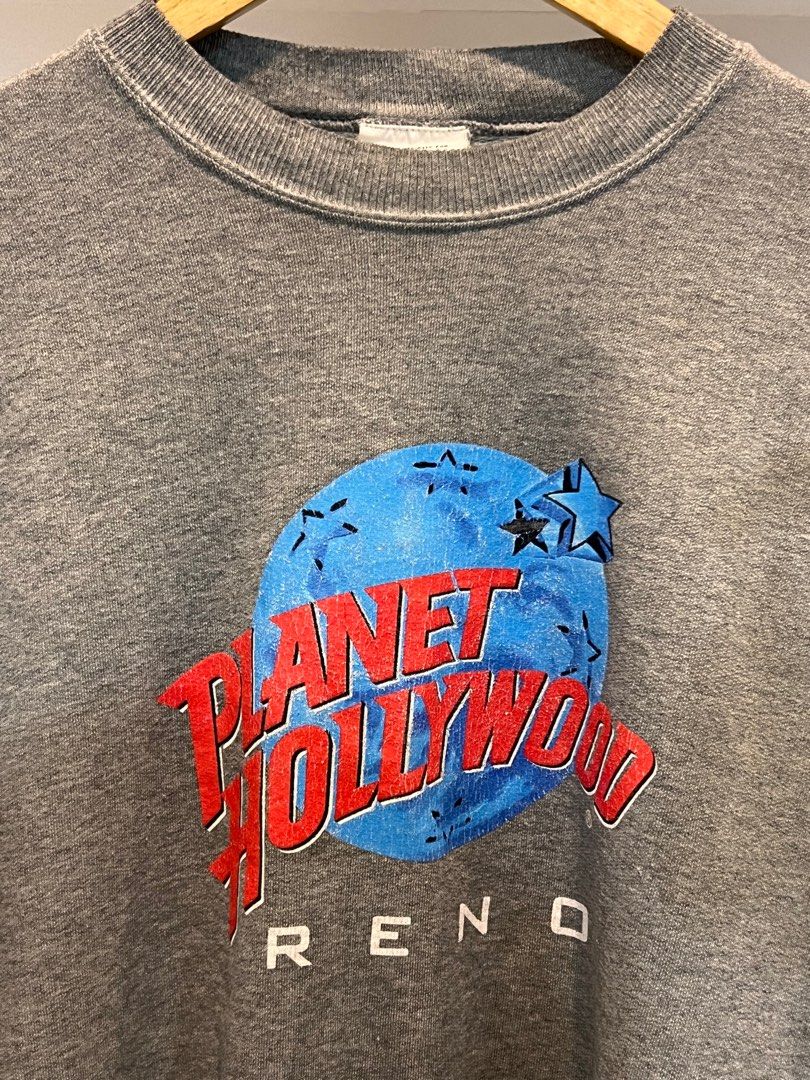 Vintage Planet Hollywood Sweater (Category: Coats, Jackets and Outerwear) located in Mandaluyong City. Submitted by Tory07 (Listing ID 1238341499, Image 2). Description: Vintage Planet Hollywood Sweater Size: Medium Condition: 8/10 (minor stains) Price: 800 + SF DM me if interested! .