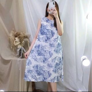 Vintage Print Dress Casual