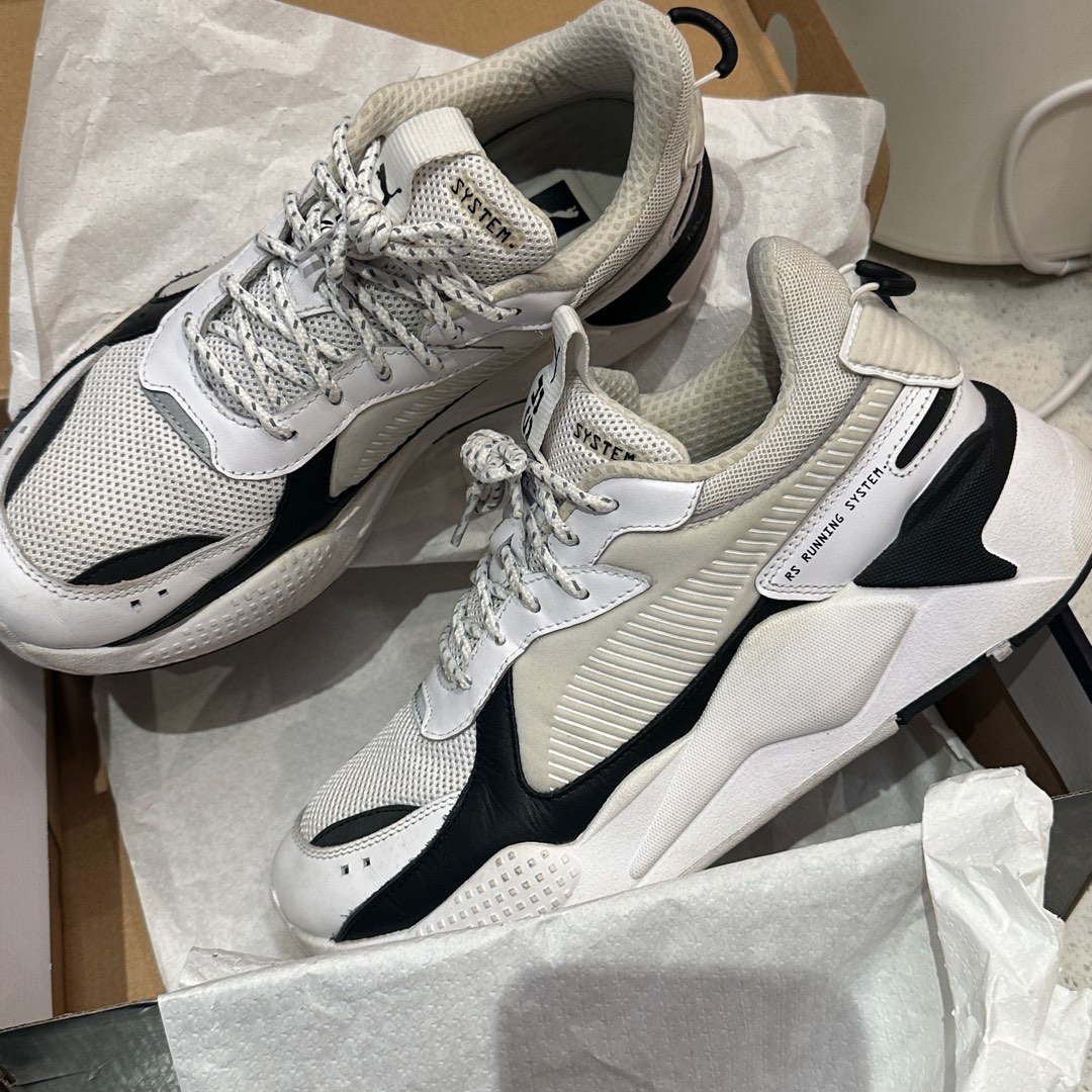 Puma white shop black sneakers