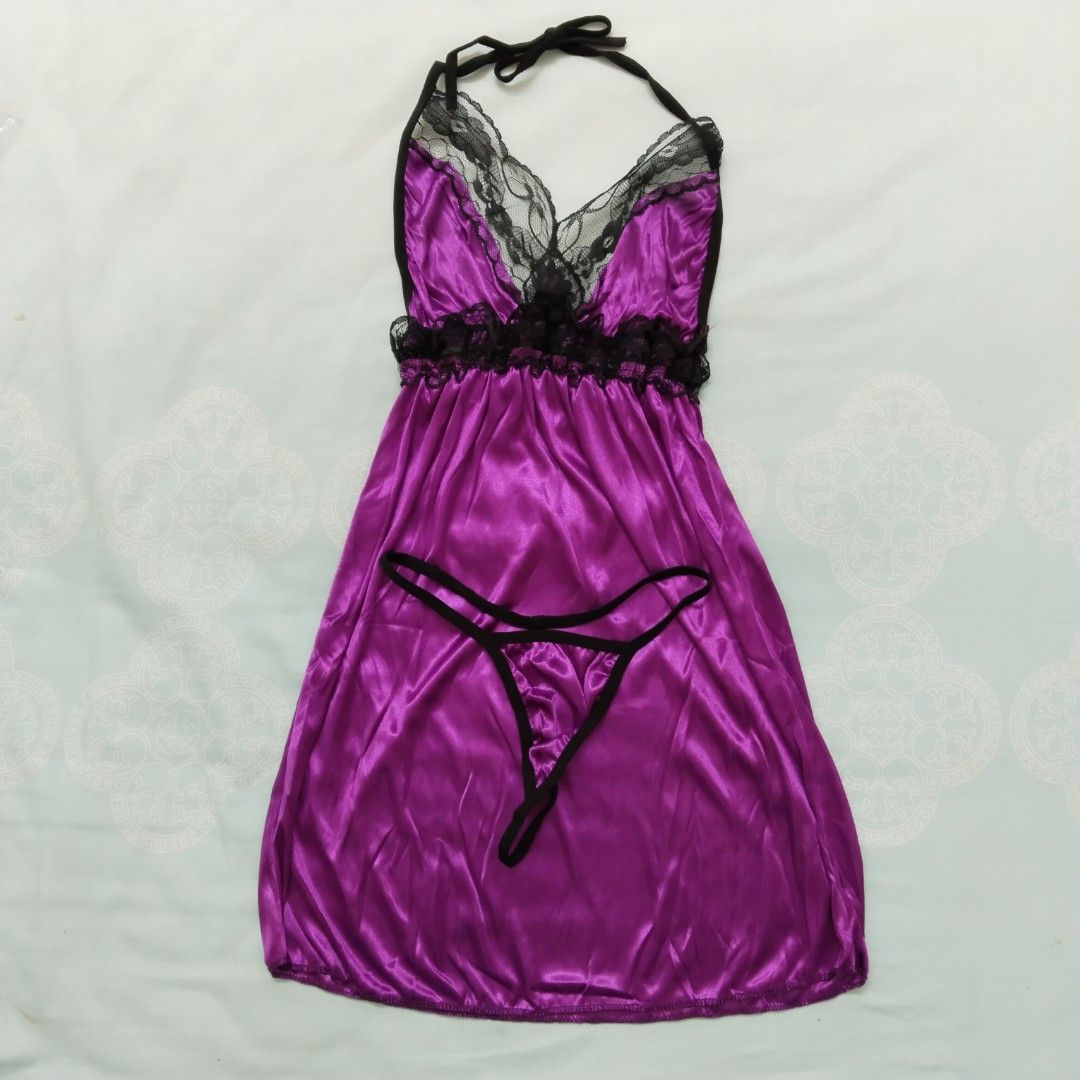 Women's Sexy Lingerie Satin Underwear Sleepwear Night Dress