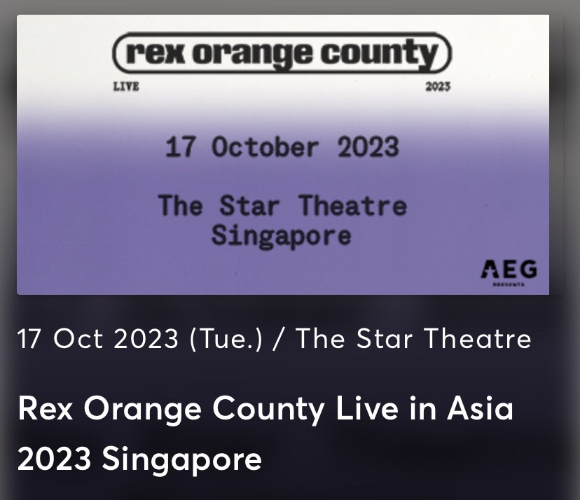 wts rex orange county tickets, Tickets & Vouchers, Event Tickets on