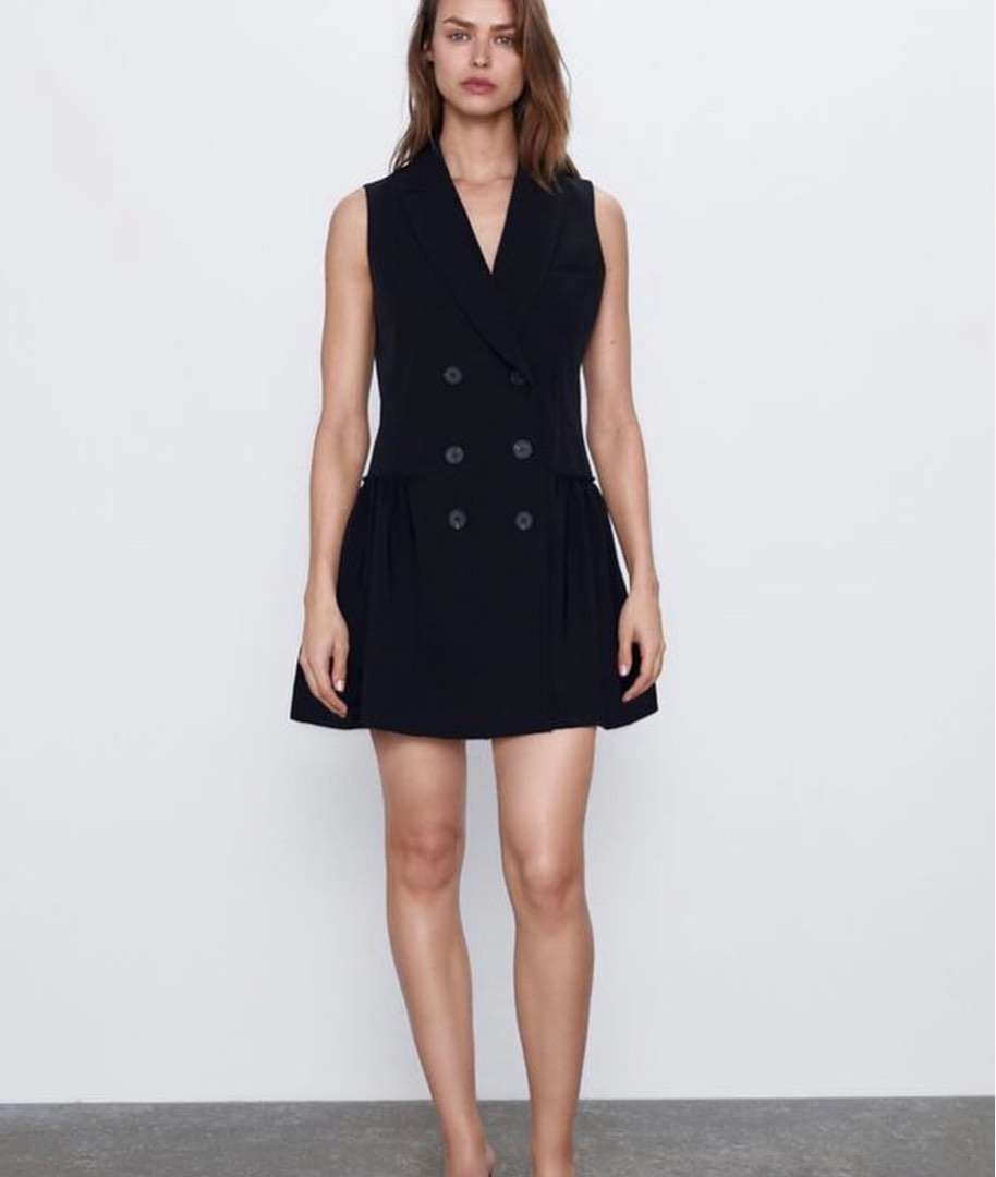 Zara ruffle sale waistcoat dress