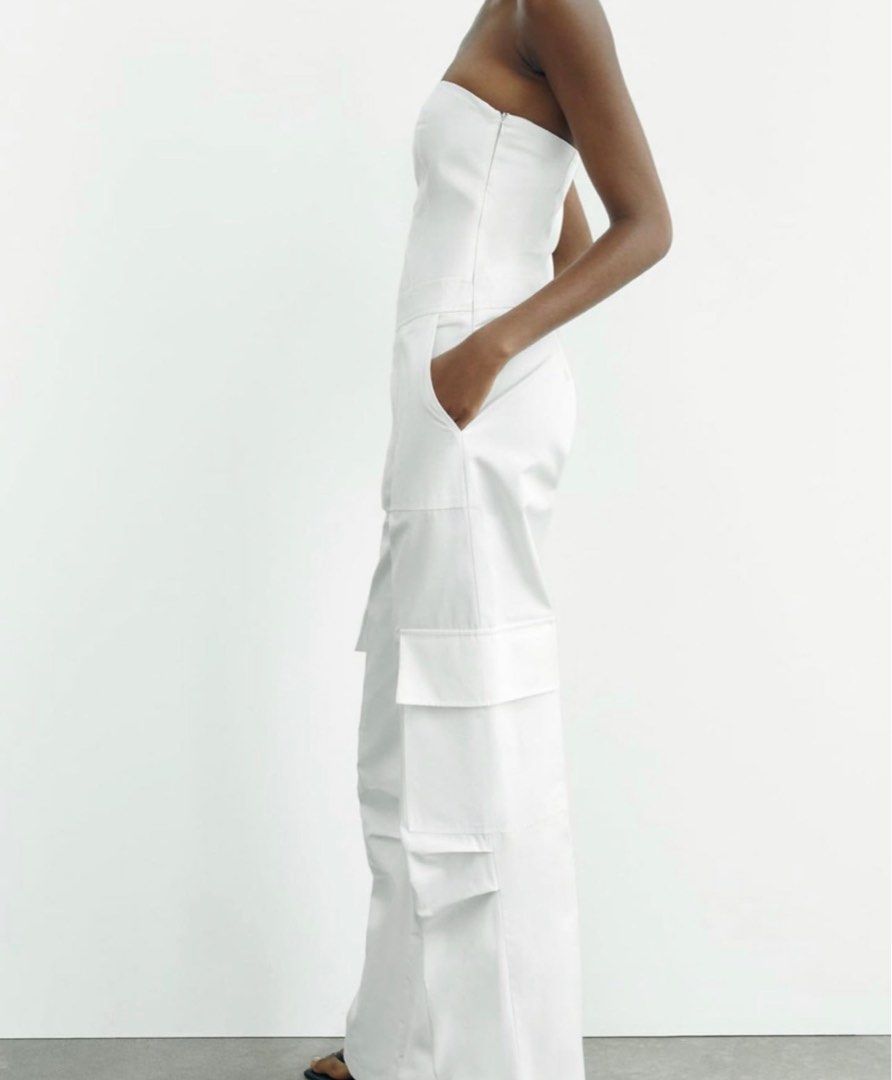 Zara white shop jumpsuit dress