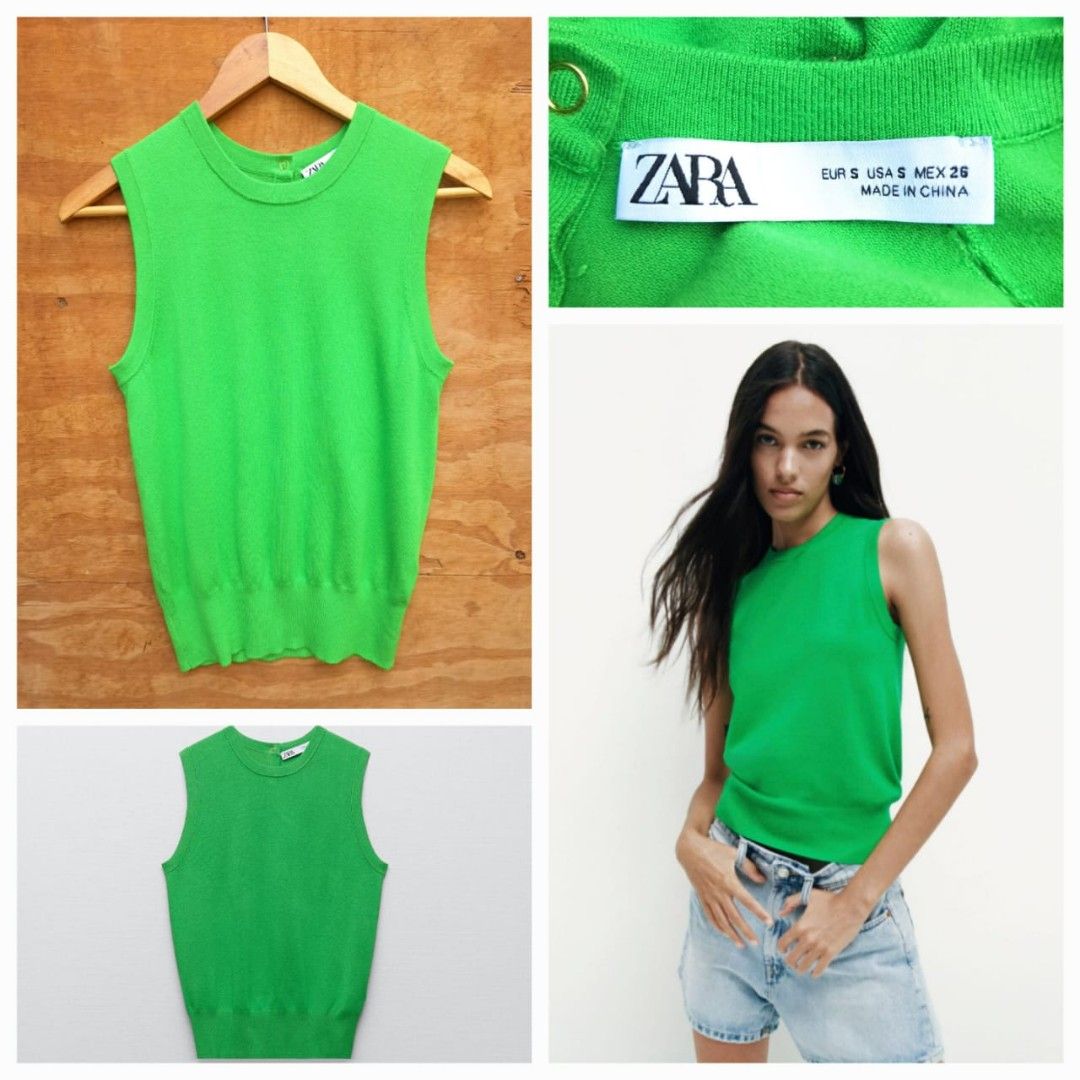 Zara Ribbed Knit Top, Women's Fashion, Tops, Sleeveless on Carousell