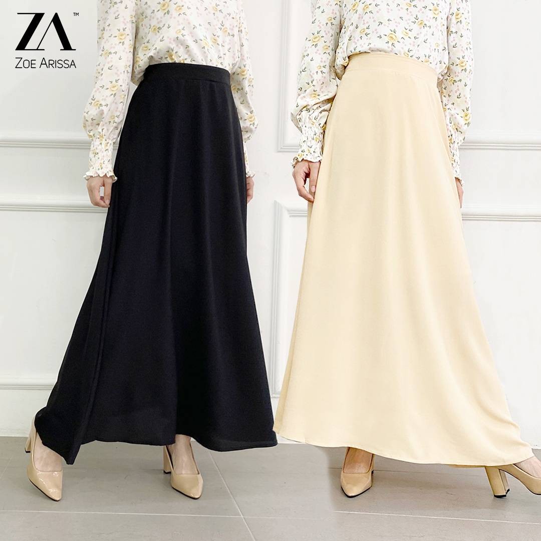ZOE ARISSA ALANA PLAIN SKIRT (S2571) | skirt labuh long skirt hitam ...