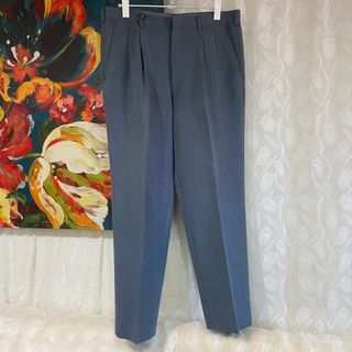 日系 進口素材黛藍高級休閒西裝褲