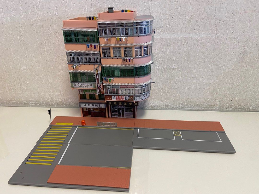二手兩棟組合香港屋1/76 1:76 唐樓微縮模型cars workshop 卡士工場唐樓