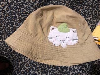 二手 古著 日本 MeLe 貓 kid 兒童 漁夫帽 遮陽帽  約52~54cm