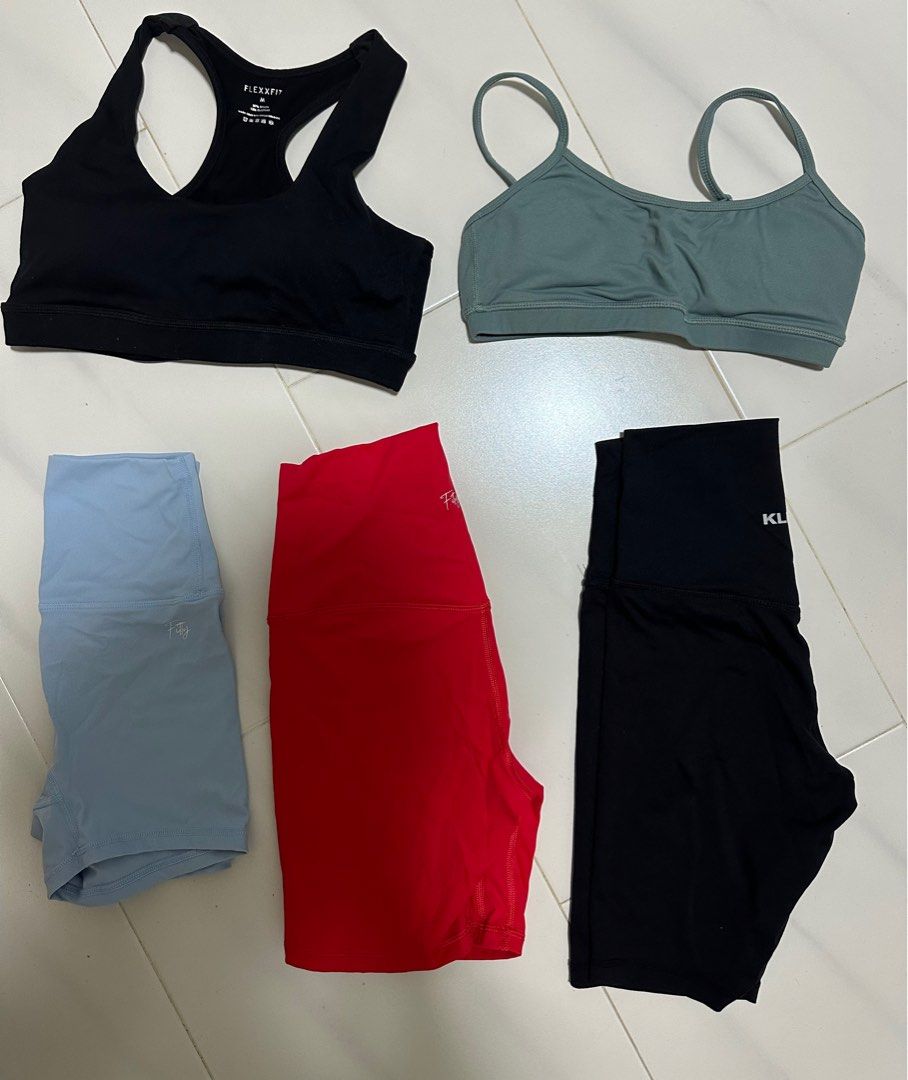 ACTIVEWEAR CLEARANCE SALE fitty flexxfit klxxfit sports bras and bike shorts