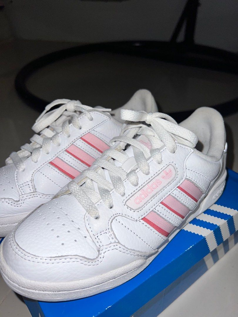 Adidas continental pink stripe store