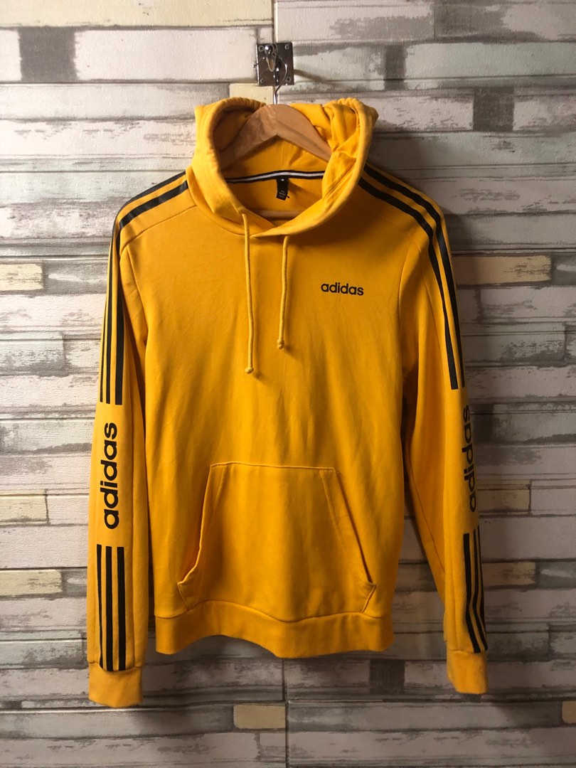 Adidas Yellow Hoodie, Men's Fashion, Tops & Sets, Hoodies on Carousell