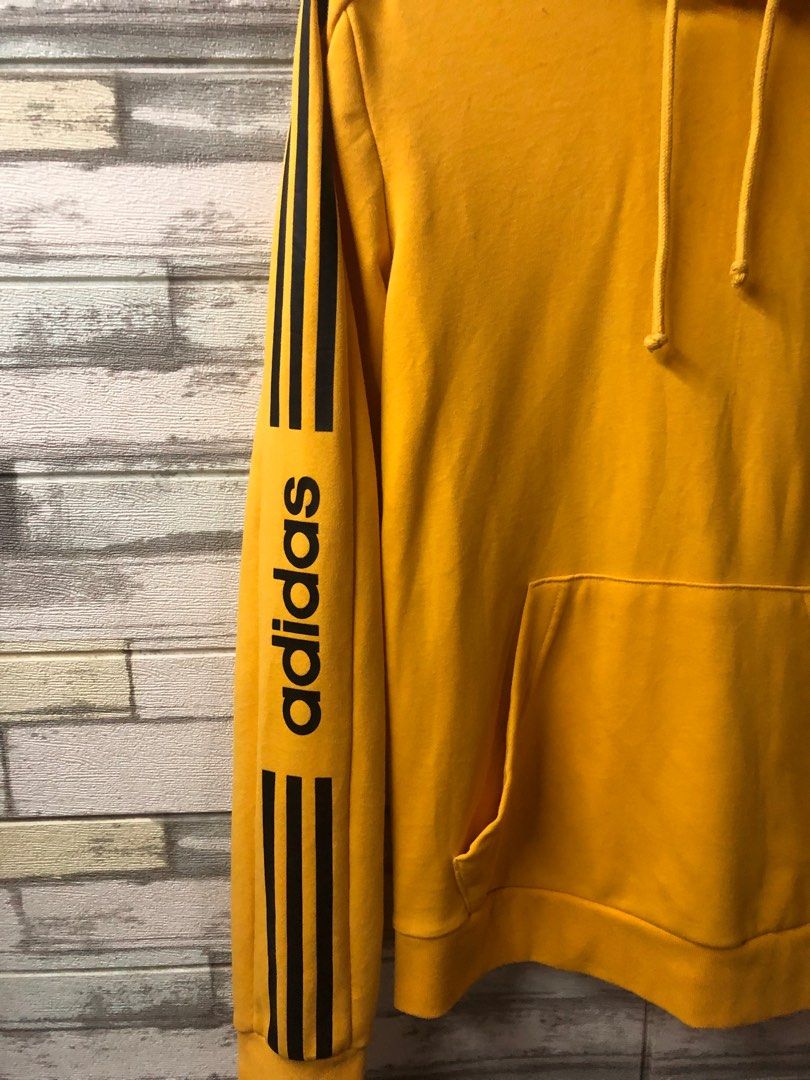 Adidas Yellow Hoodie, Men's Fashion, Tops & Sets, Hoodies on Carousell