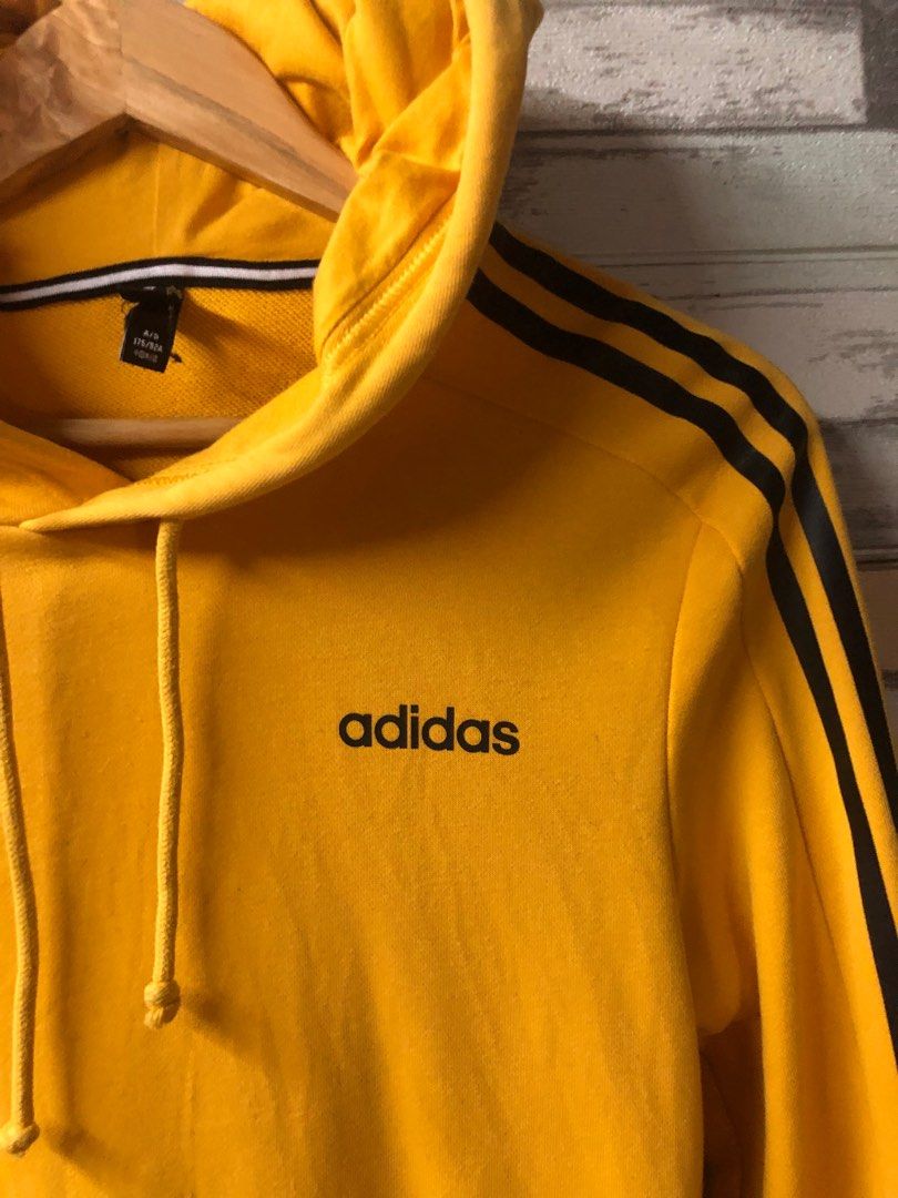 Adidas Yellow Hoodie, Men's Fashion, Tops & Sets, Hoodies on Carousell