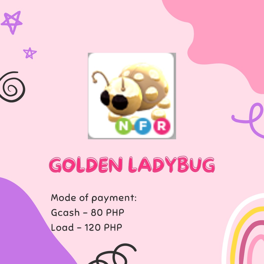 ADOPT ME NFR GOLDEN LADYBUG (NEON FLY RIDE) on Carousell