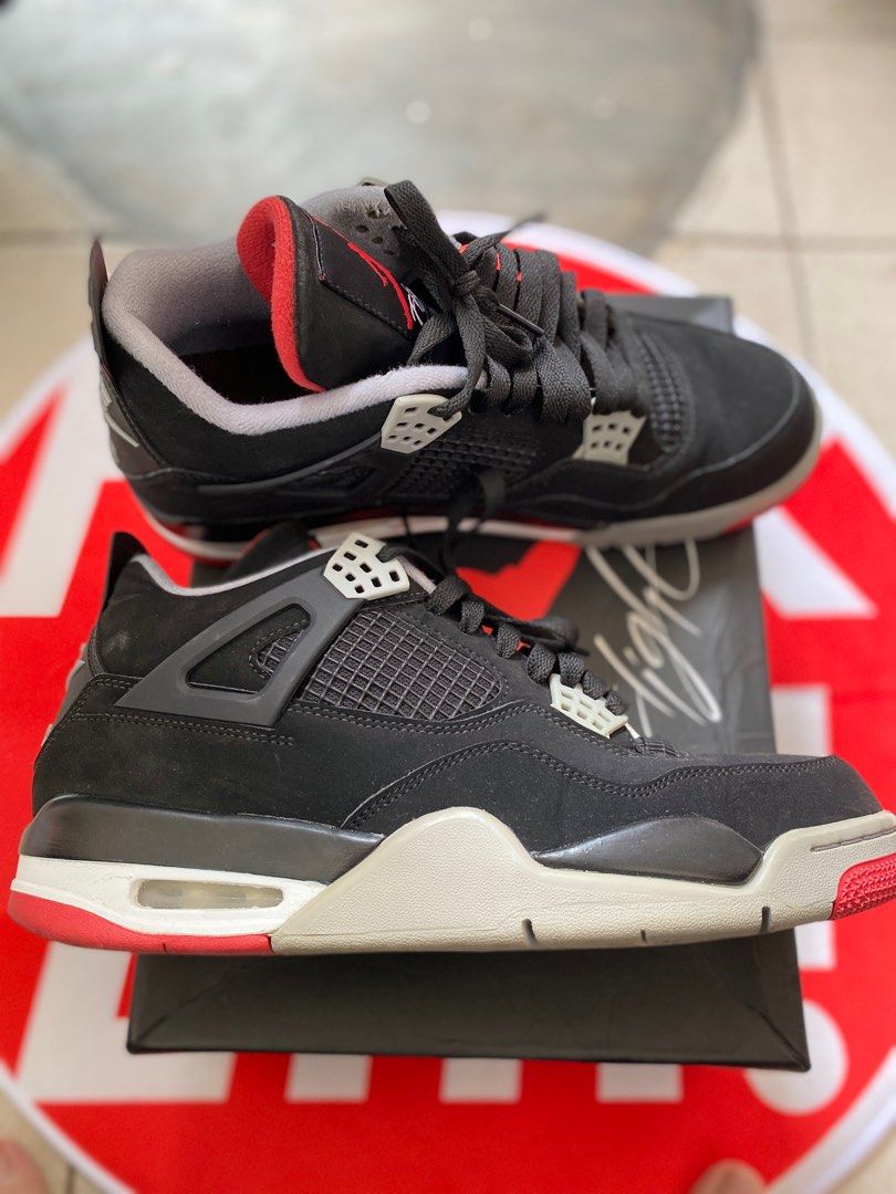 Air Jordan 4 Bred Men s Fashion Footwear Sneakers on Carousell