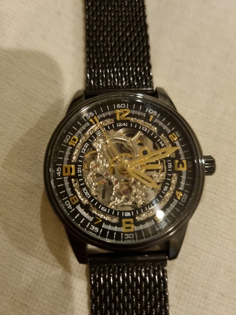 Akribos Automatic Skeleton Dial Black Ion plated