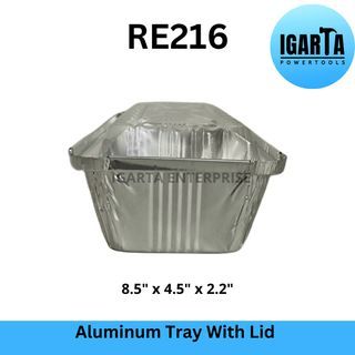 Aluminum Foil Loaf Pan with Plastic Cover - RE216 (8.5x4.5x2 Inches)