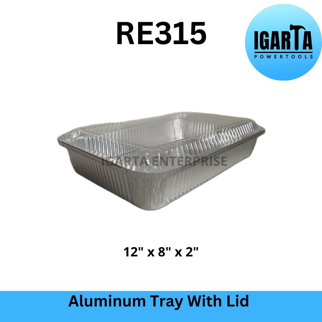 Aluminum Foil Tray with Plastic Cover RE315 Party Size (2300ml