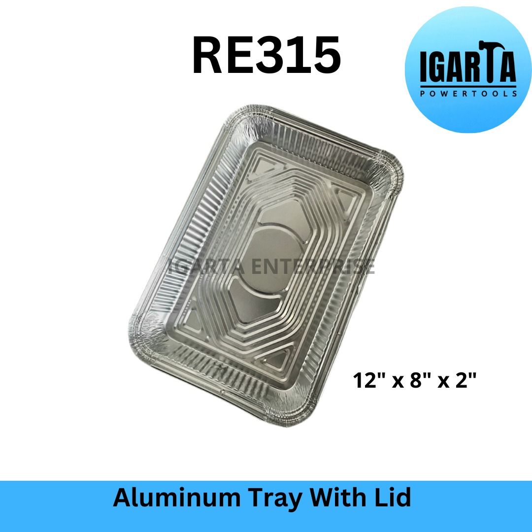 Aluminum Foil Tray with Plastic Cover RE315 Party Size (2300ml