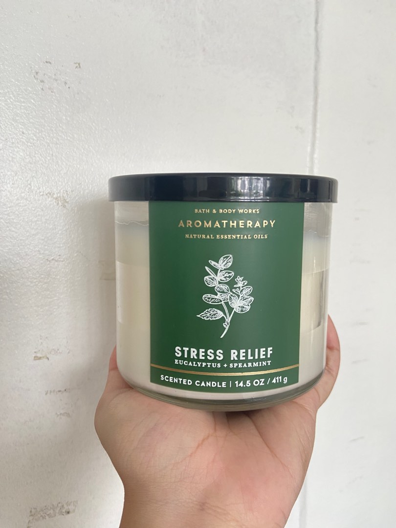 Authentic Bath and Body Works Stress Relief 3Wick Candle on Carousell