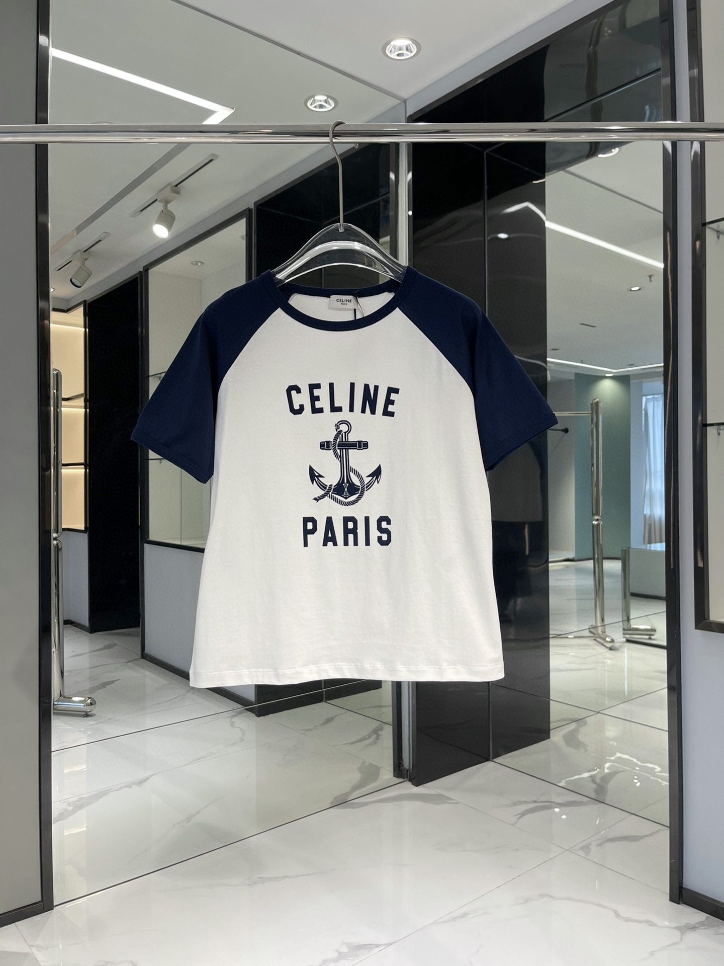 Authentic celine 23 Anchor Letter Printed T shirt