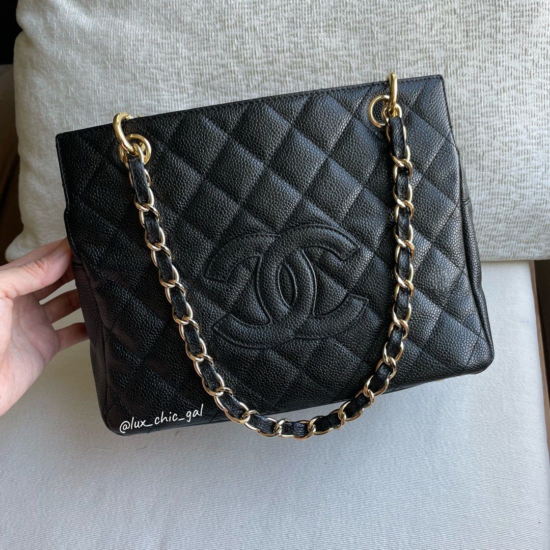 Chanel pst Petite shopping tote caviar bag, Luxury, Bags & Wallets