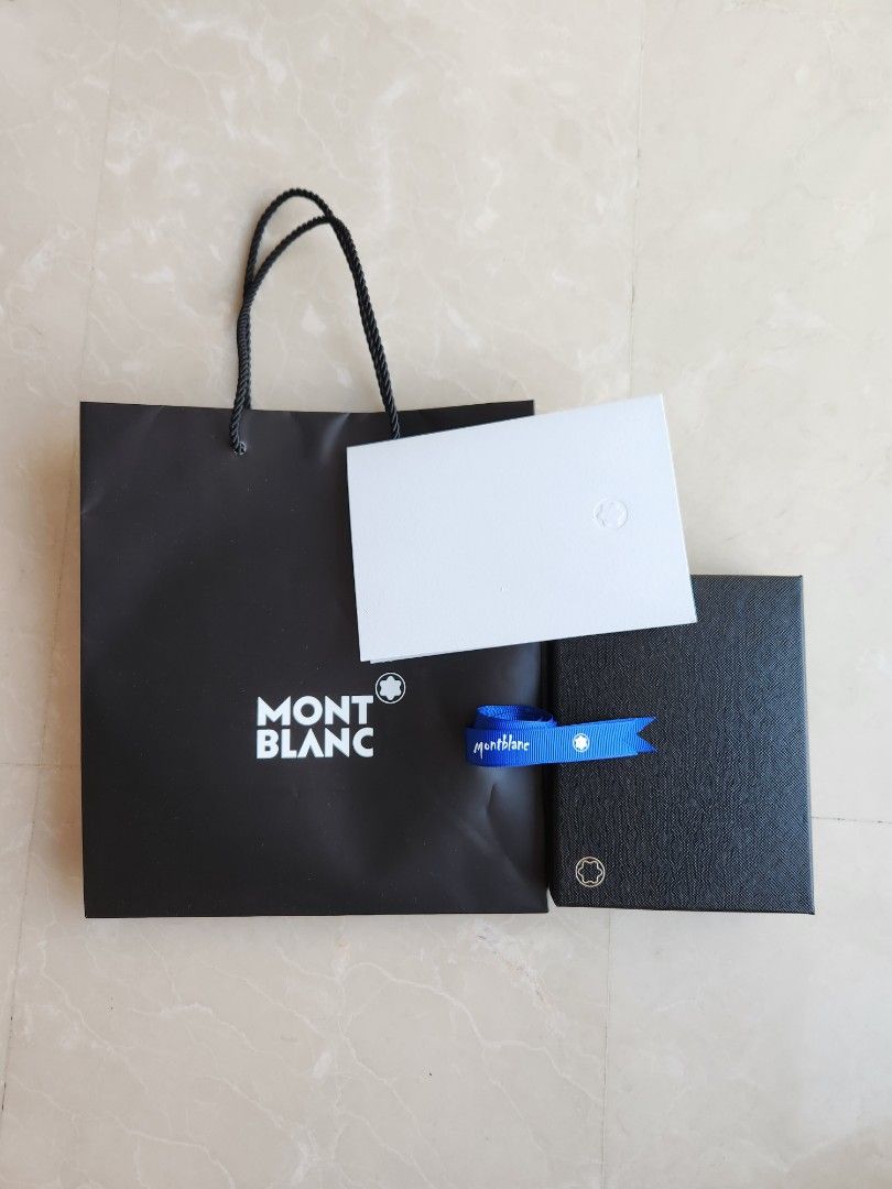 Authentic Mont Blanc Paper Bag, Wallet Box, Ribbon and Card, Luxury ...