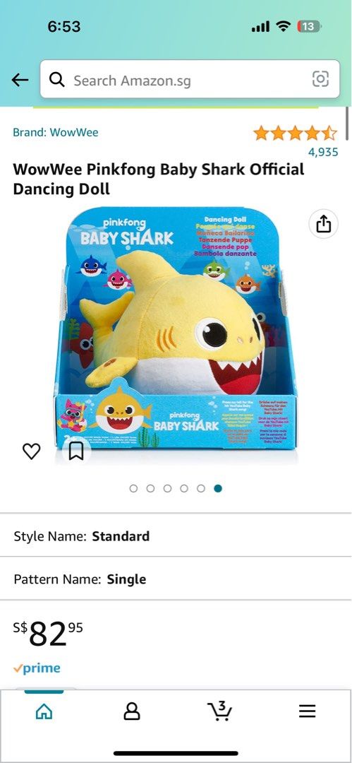 Wowwee pinkfong baby shark official dancing doll hot sale