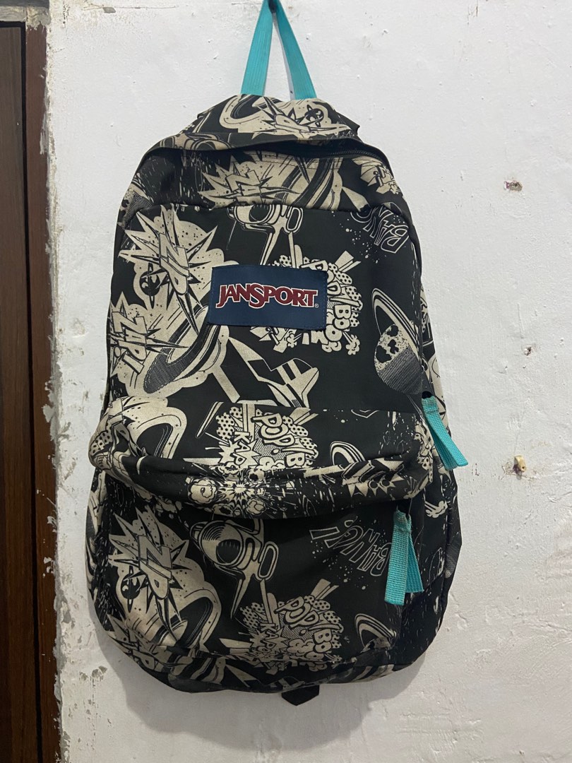 Backpack JanSport Black Superhero edition Fesyen Pria Tas