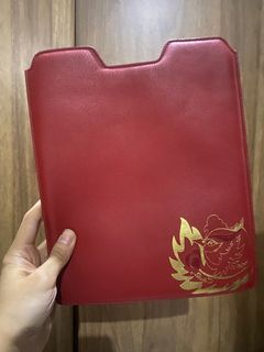 Bally Carmine Red Leather iPad Sleeve / Case