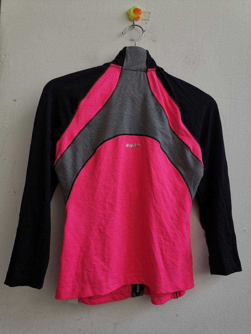 BEBE SPORT Women Fashion Activewear Long Sleeve Windbreaker Jacket Black  Pink Sportswear, Women's Fashion, Activewear on Carousell
